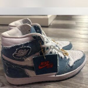 Nike Air Jordan Denim and White High-Tops
